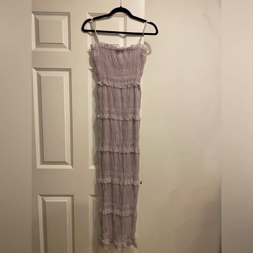 Aegean Ruffle Zippered MIDI dress